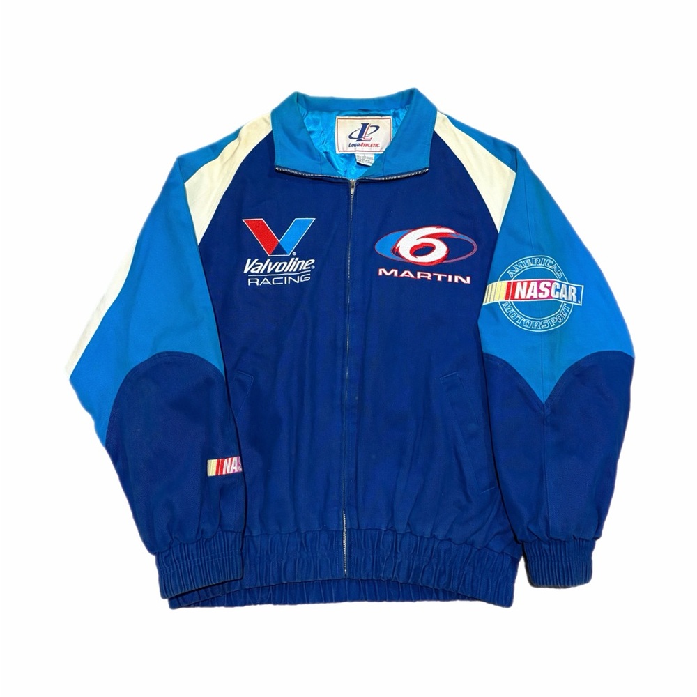 Vintage Mark Martin 6 Jacket Mens Large NASCAR Racing Logo Athletic Valvoline